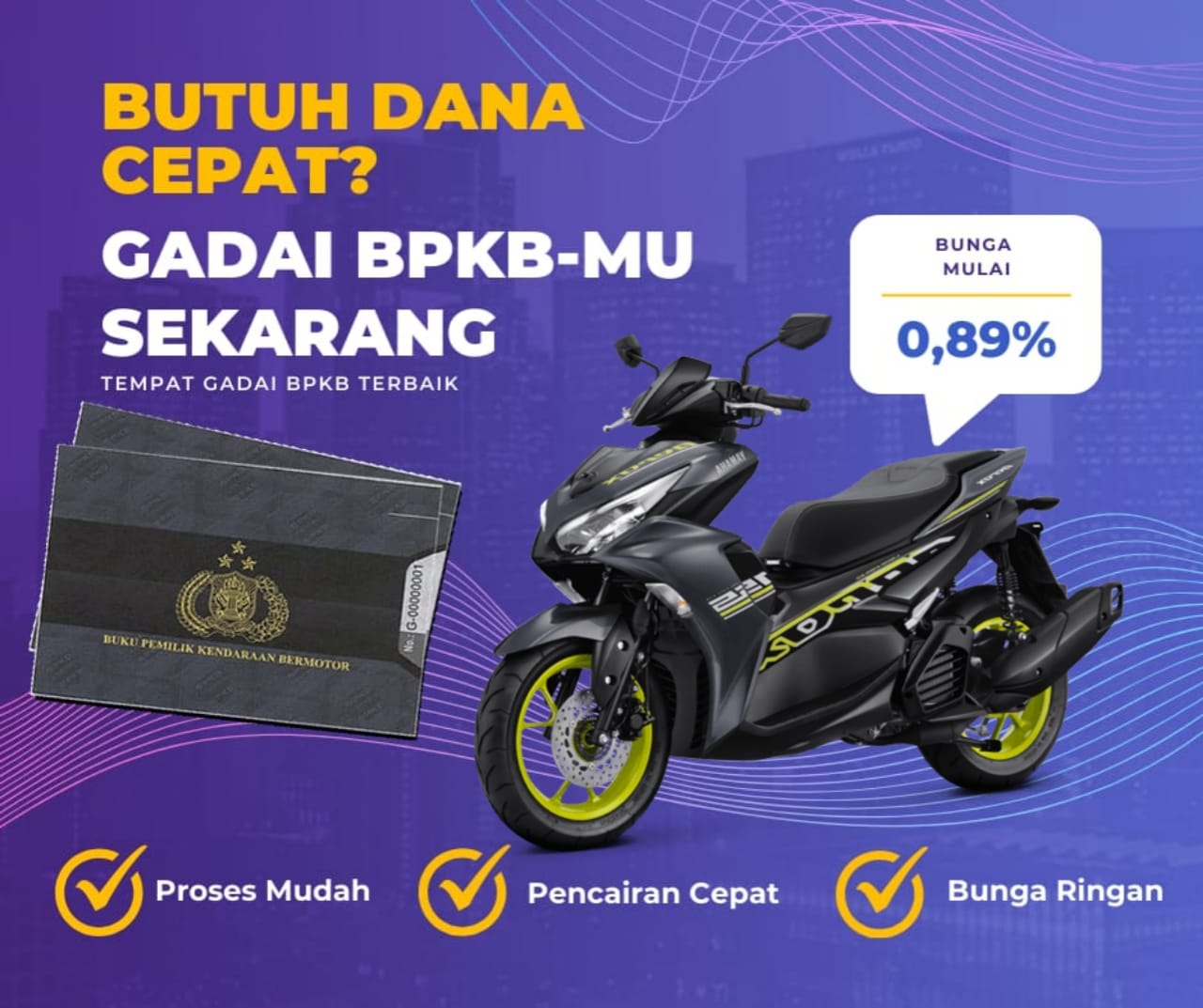 Kredit Jaminan Bpkb Motor Yamaha Aerox 155 Vva Dapat Dana Berapa? Seperti Ini Simulasinya